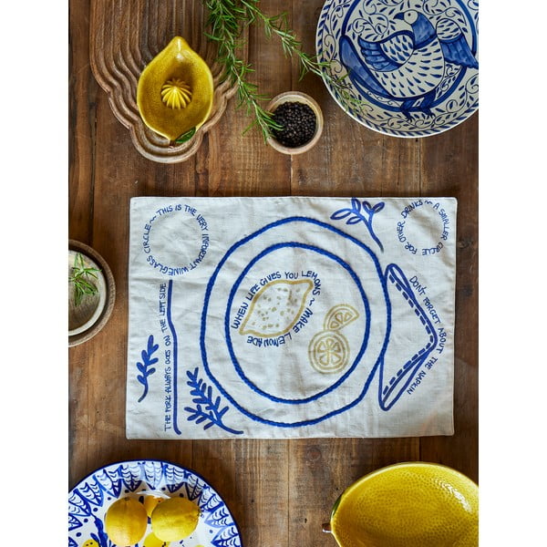 Prostírání s příměsí lnu 33x48 cm Limone – Bloomingville-image-1