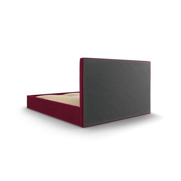 Vínově červená sametová dvoulůžková postel Mazzini Beds Juniper, 180 x 200 cm-image-4