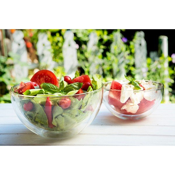 Skleněná dvoustěnná servírovací mísa Vialli Design Double, 500 ml-image-1