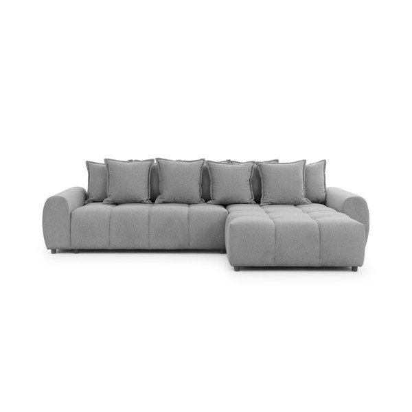 Šedá rohová pohovka (pravý roh/s lenoškou) Albane  – Ropez