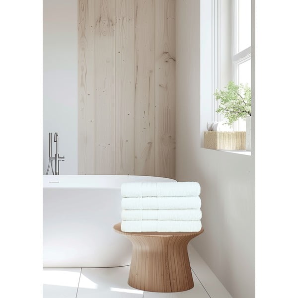 Bílé froté bavlněné ručníky v sadě 4 ks 50x100 cm – Good Morning-image-4