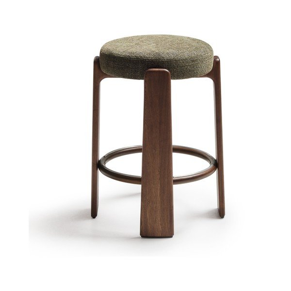 Zelená/v tmavě přírodní barvě barová stolička z jasanového dřeva (výška sedáku 65 cm) Granite – Kave Home-image-2