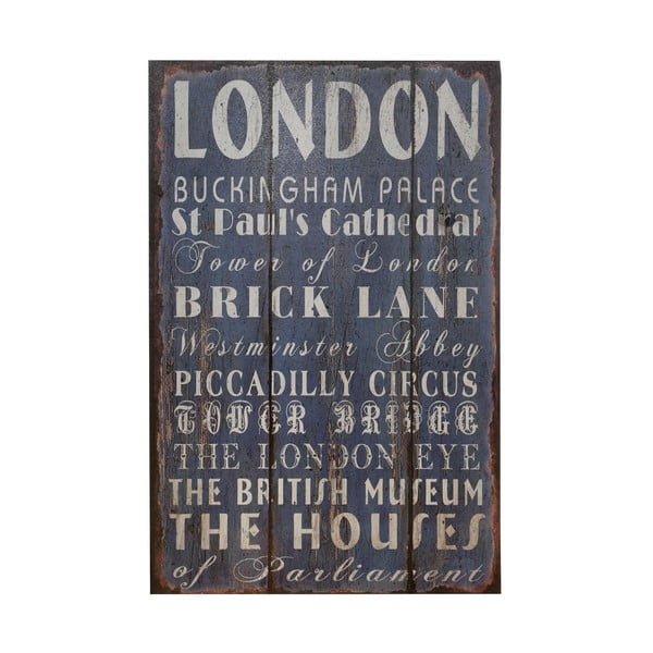 Dřevěný obraz London, 25x38 cm