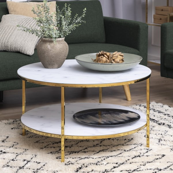 Bílý kulatý konferenční stolek ø 80 cm Alisma - Actona-image-1