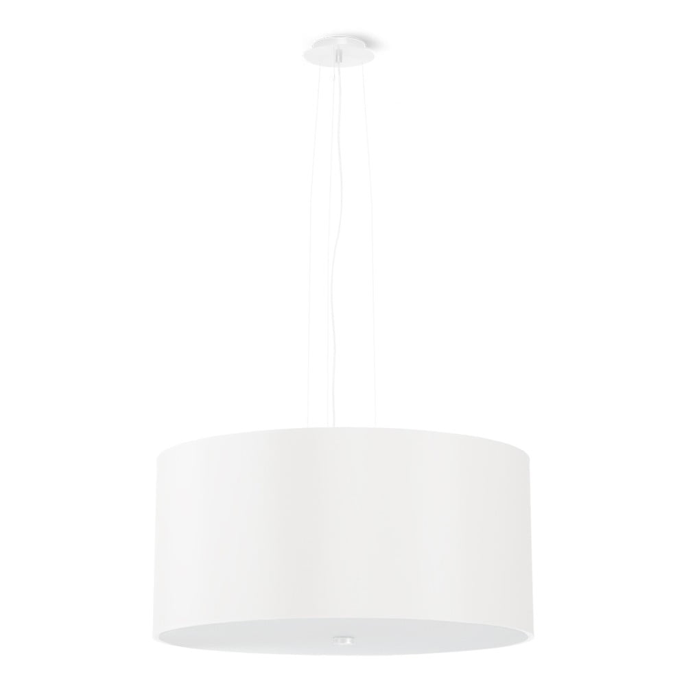 Bílé závěsné svítidlo s textilním stínidlem ø 50 cm Volta – Nice Lamps
