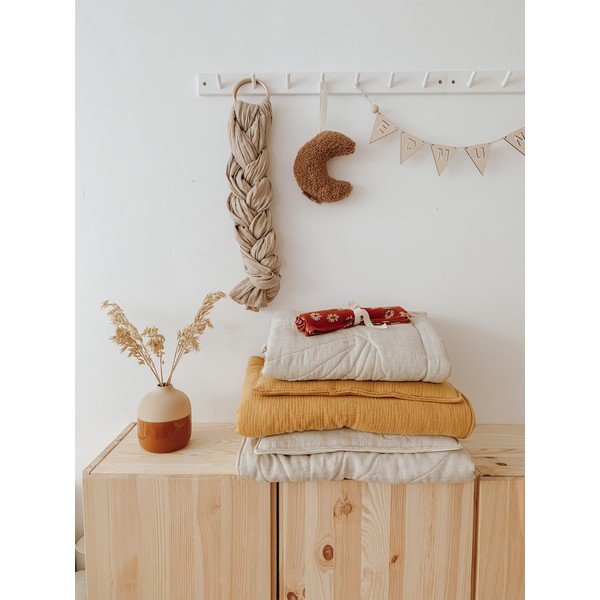 Béžová lněná souprava do postýlky Sand - Moi Mili-image-3