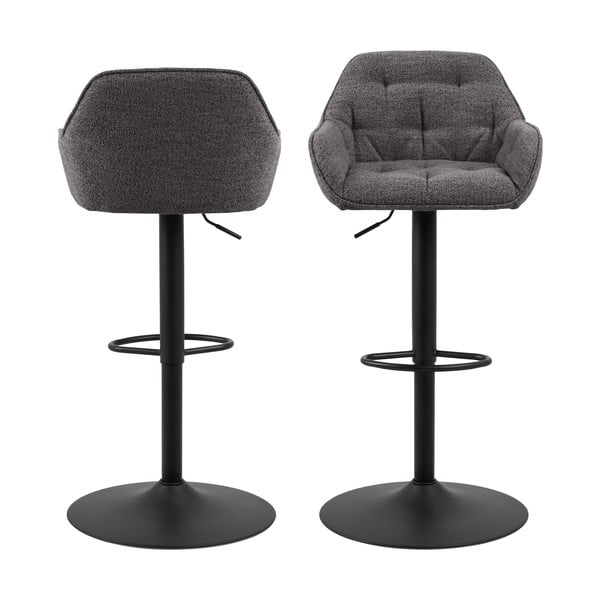 Tmavě šedé otočné barové židle v sadě 2 ks 109 cm Brooke – Actona-image-3