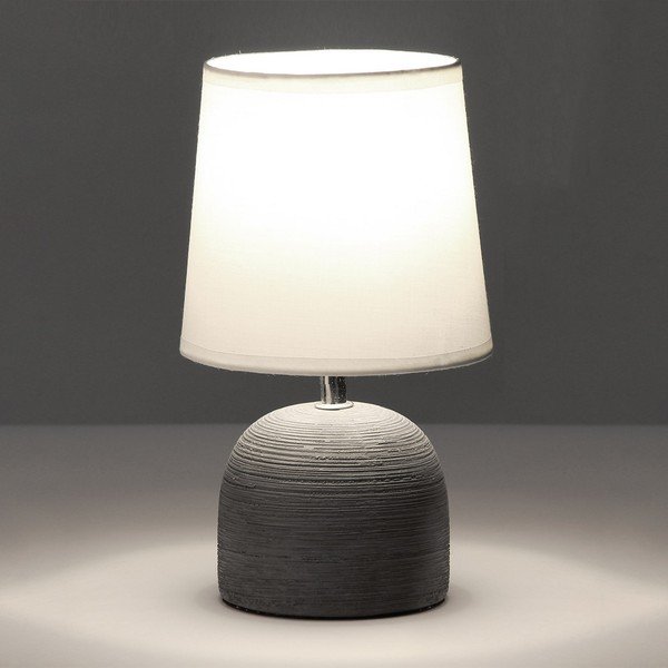 Šedá keramická stolní lampa s textilním stínidlem (výška 27,5 cm) – Casa Selección-image-1