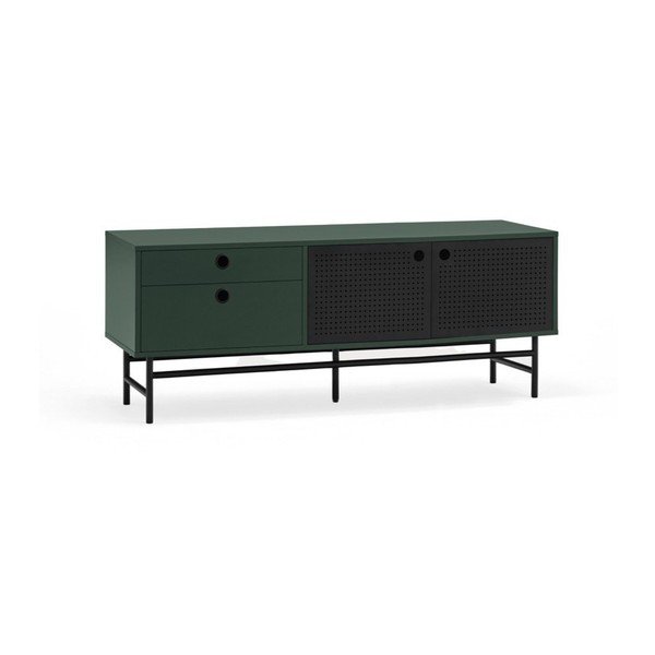 Tmavě zelený TV stolek 140x52 cm Punto - Teulat-image-3