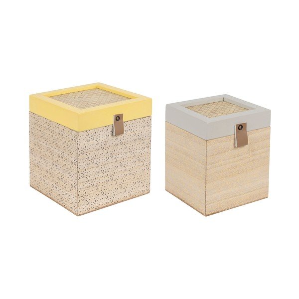 Dekorativní slaměné úložné boxy s víkem v sadě 2 ks Beezz – Jardin d'Ulysse