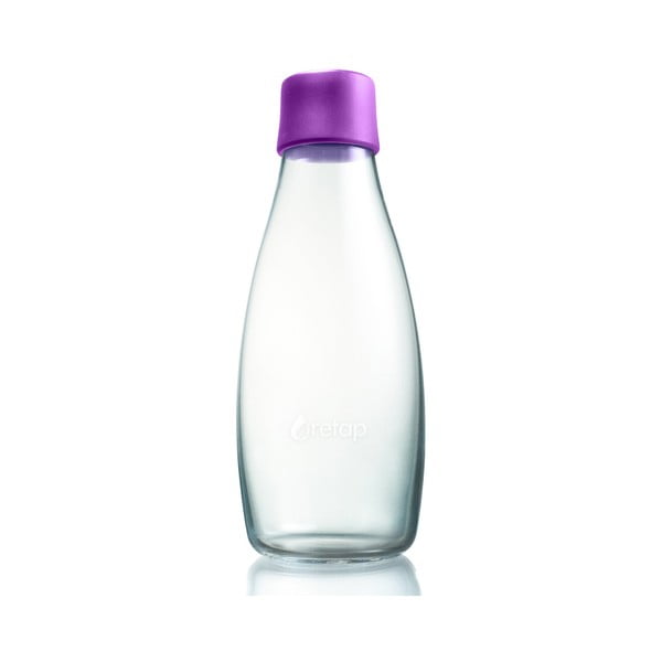Fialová skleněná lahev ReTap, 500 ml