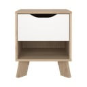Bílý/v přírodní barvě noční stolek Ikast – Tvilum