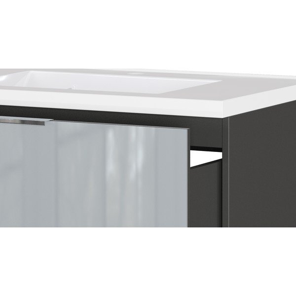 Šedá lesklá závěsná skříňka pod umyvadlo 81x61 cm Celano – Germania-image-4
