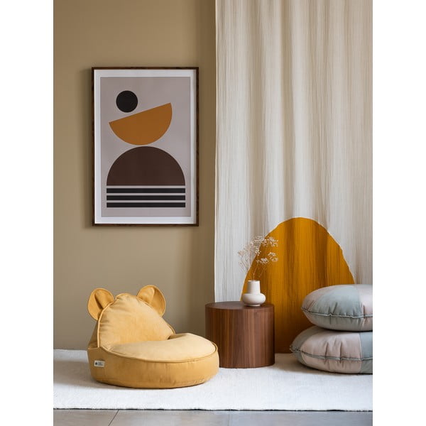 Žlutý sametový dětský sedací vak Bear – Wigiwama-image-2