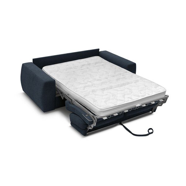 Tmavě modrá žinylková pohovka na každodenní spaní/rozkládací 240 cm Hugo – Bobochic Paris-image-3