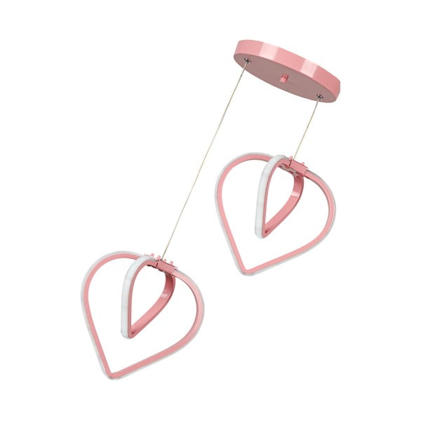 Růžové kovové LED závěsné svítidlo ø 20 cm Sevinc – Squid Lighting-image-3