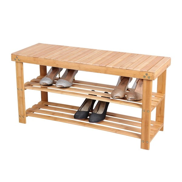 Bambusový regál na 8 párů bot Songmics, šířka 90 cm-image-3