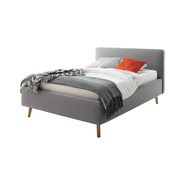 Světle šedá čalouněná jednolůžková postel bez roštu 120x200 cm Mattis – Meise Möbel-image-2