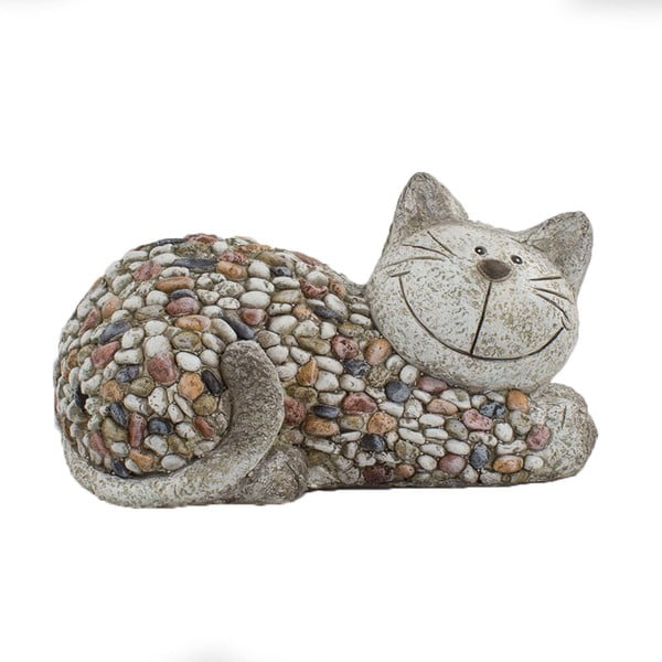 Zahradní dekorace Dakls Garden Deco Cat With Stones, výška 18 cm