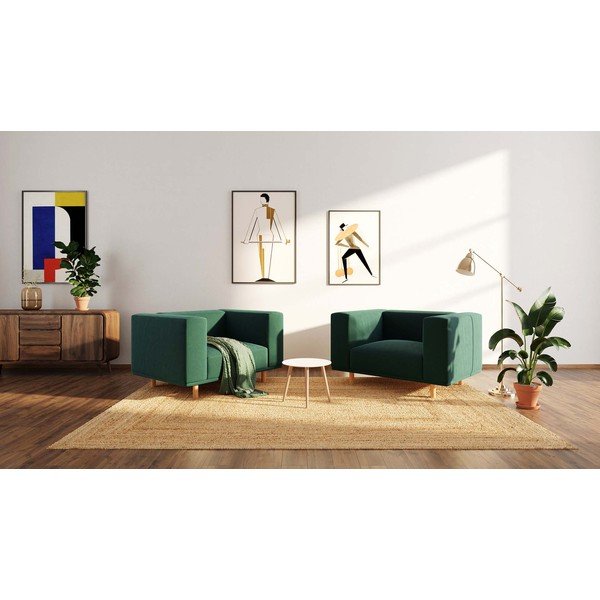 Tmavě zelené sametové relaxační křeslo Kukumo – Ame Yens-image-4