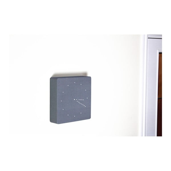 Šedý budík s bílým LED displejem Gingko Analogue Click Clock-image-2