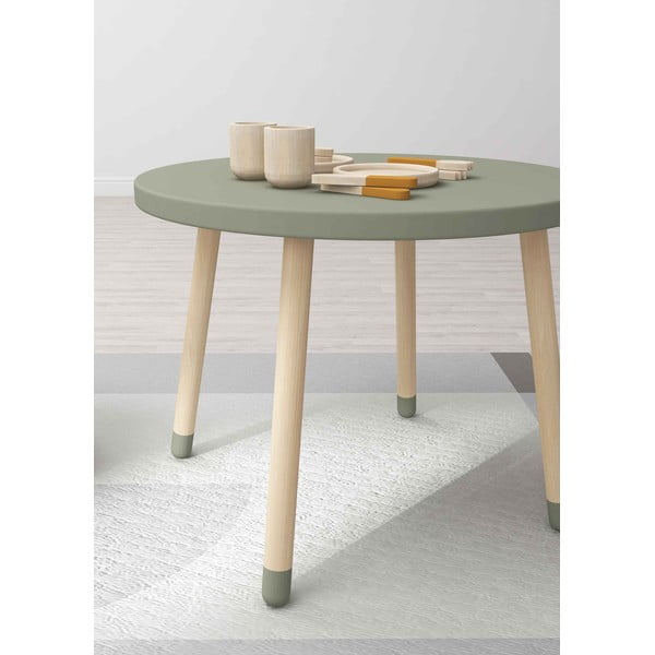 Světle zelený dětský stůl Flexa Dots, ø 60 cm-image-1