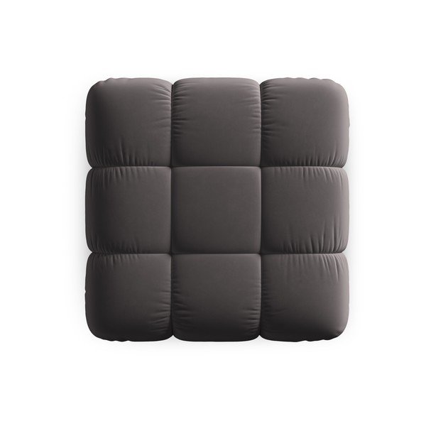 Tmavě šedá sametová podnožka Bellis – Micadoni Home-image-4