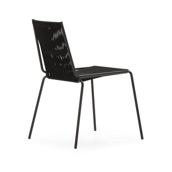 Černé kovové stohovatelné jídelní židle v sadě 2 ks Emily – Marckeric-image-3