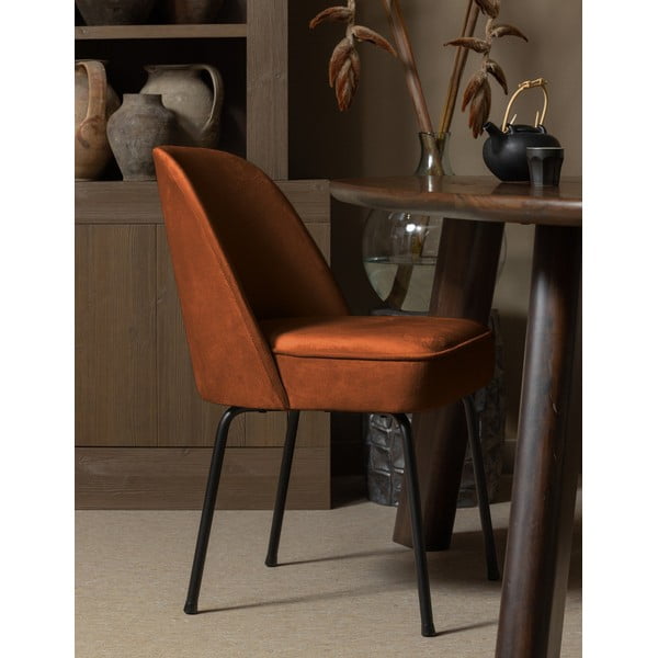 Sametové jídelní židle v sadě 2 ks v cihlové barvě Vogue – WOOOD-image-1