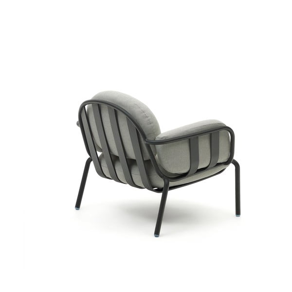 Šedé kovové zahradní křeslo Joncols – Kave Home-image-3