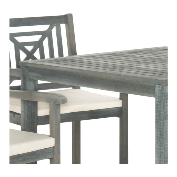 Šedý set zahradního stolu a židlí z akátového dřeva Safavieh Riva-image-4