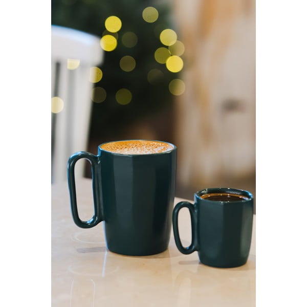 Tmavě zelené hrnky z kameniny v sadě 2 ks 250 ml Fuori – Vialli Design-image-4