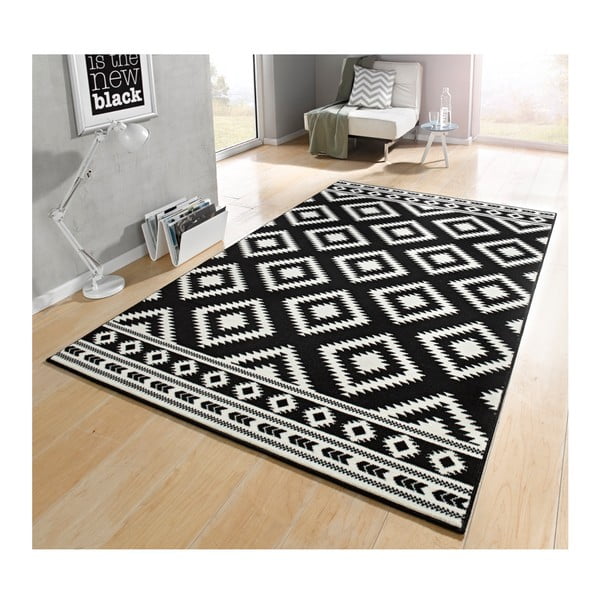 Černo-bílý běhoun Hanse Home Gloria Ethno, 80 x 200 cm-image-1