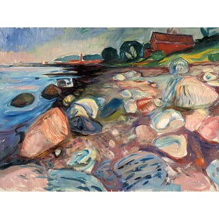 Reprodukce obrazu Edvard Munch - Shore with Red House, 70 x 50 cm