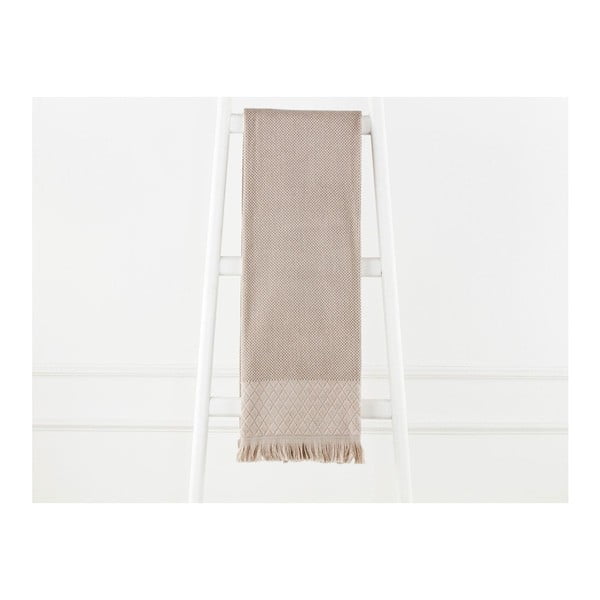 Světle hnědý bavlněný ručník Madame Coco Eleanor, 70 x 140 cm