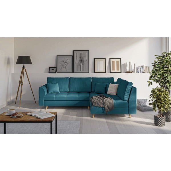 Tyrkysová rohová pohovka (pravý roh) Ariella – Ropez-image-1