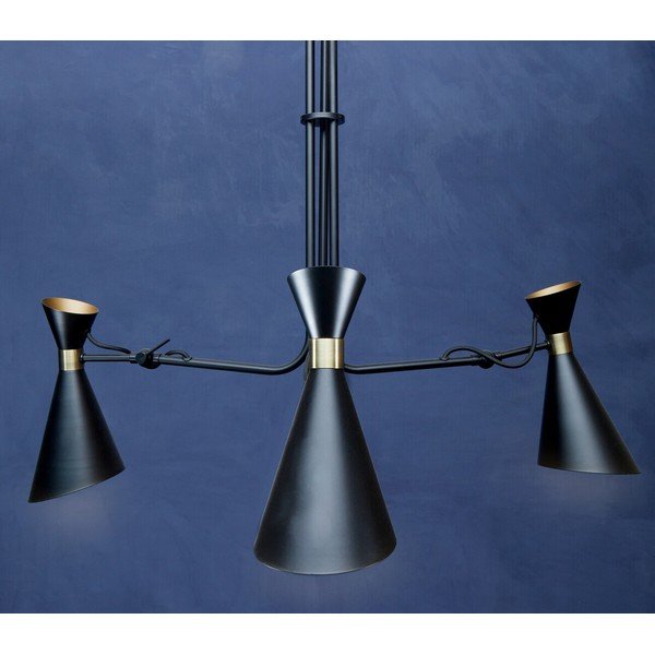 Černé/ve zlaté barvě kovové závěsné svítidlo s kovovým stínidlem Linox – Premier Housewares-image-1