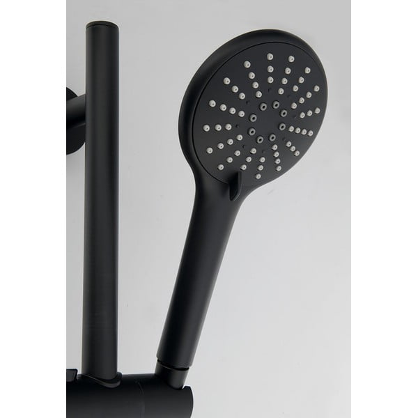 Matně černý mosazný sprchový set s ruční sprchou a posuvným držákem 70 cm – Sapho-image-2