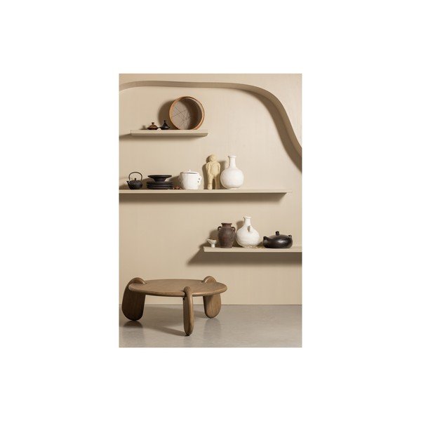 Hnědý kulatý konferenční stolek s deskou v dekoru ořechového dřeva ø 100 cm Imbue – BePureHome-image-4