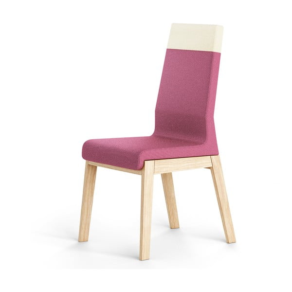Růžová židle z dubového dřeva Absynth Kyla Two
