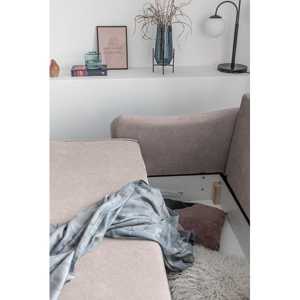 Béžová sametová rozkládací pohovka Miuform Tender Eddie-image-1