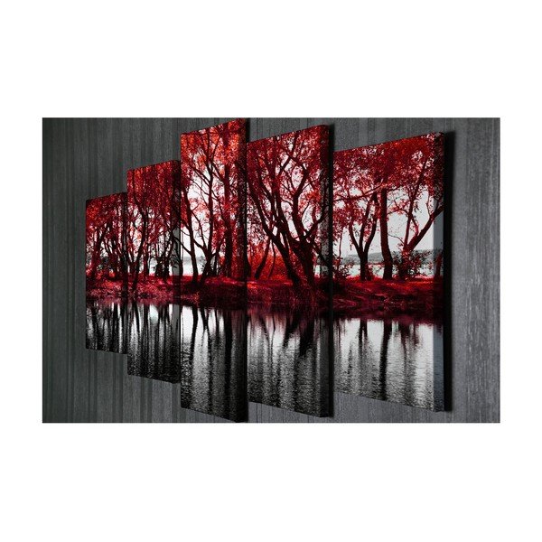 5dílný obraz na plátně Red Leaves-image-2