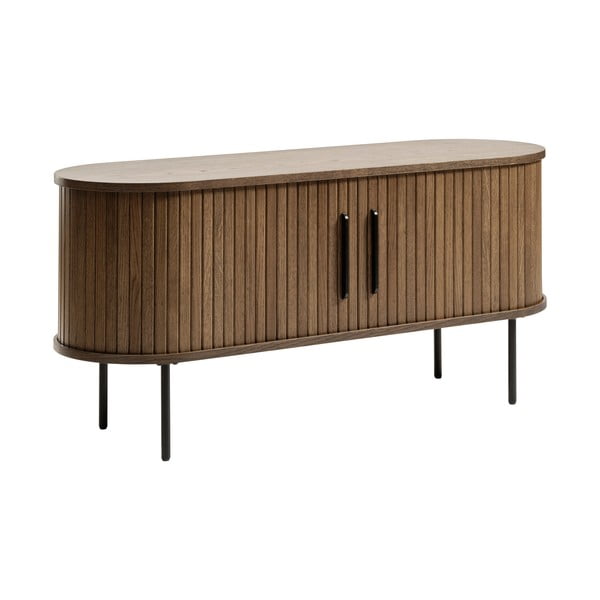 Hnědý TV stolek v dekoru dubu 120x56 cm Nola – Unique Furniture-image-1