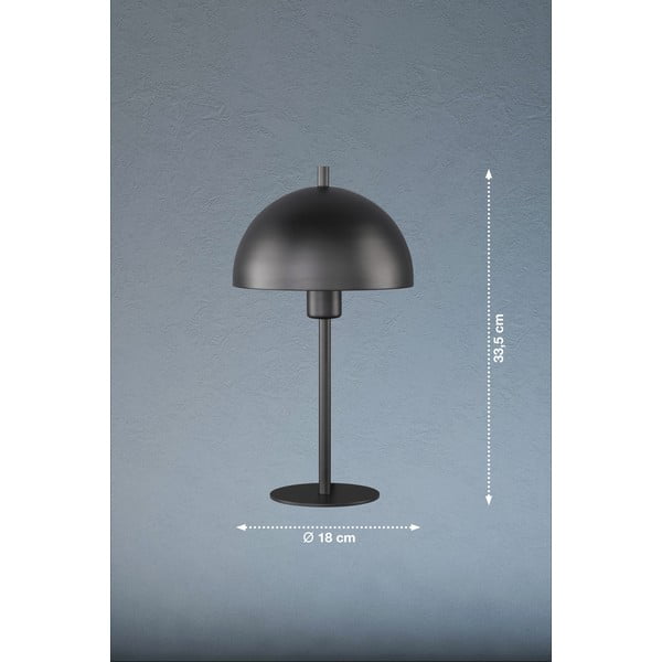 Černá stolní lampa s kovovým stínidlem (výška 33,5 cm) Kia – Fischer & Honsel-image-2