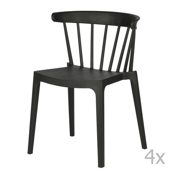 Sada 4 černých židlí De Eekhoorn Daan