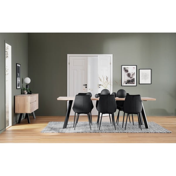 Černé sametové jídelní židle v sadě 2 ks Sierra - Rowico-image-2