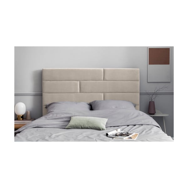 Béžové čalouněné čelo postele 160x120 cm NY - Cosmopolitan Design-image-3