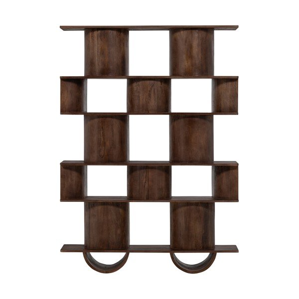 Tmavě hnědá knihovna z mangového dřeva 130x180x35 cm Sinne – WOOOD-image-3