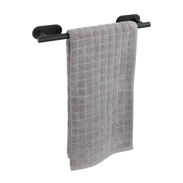 Černý matný nástěnný držák na ručníky z nerezové oceli Wenko Orea Turbo-Loc®-image-1