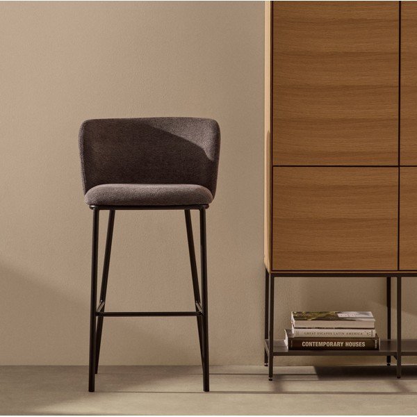 Tmavě šedá barová židle 102 cm Ciselia – Kave Home-image-1